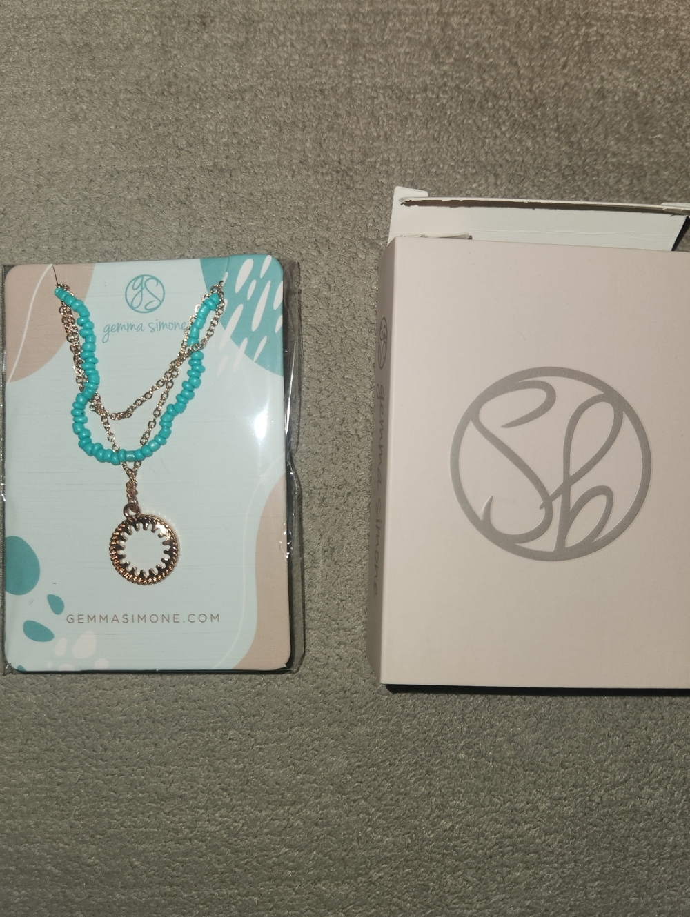 Gemma Simone Turquoise Beaded Gold Pendant Necklace